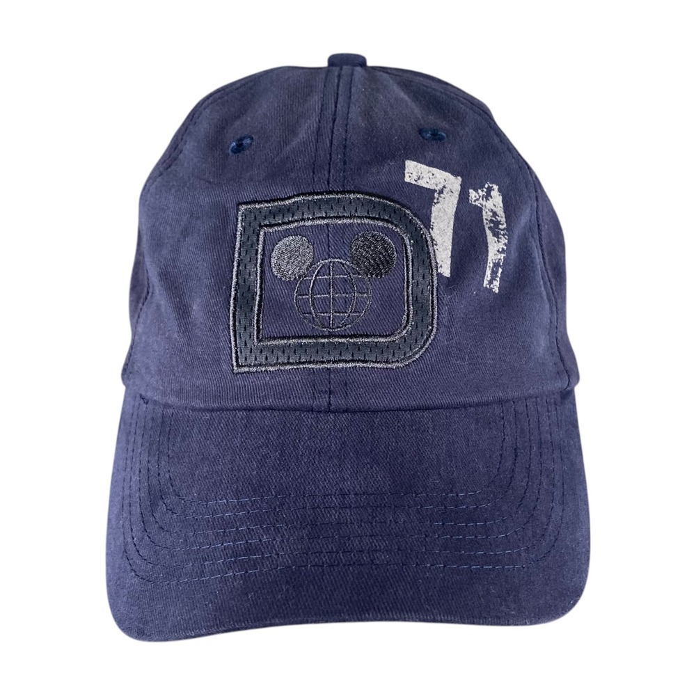 Disney Parks Walt Disney World 71 Mickey Globe Navy Blue Adjustable Hat Mens